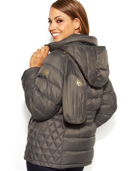 michael kors puffer jacket grey|michael kors puffer jacket sale.